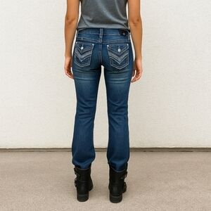 Harley-Davidson Women’s Embellished Bootcut Jeans Size 2 Blue Denim